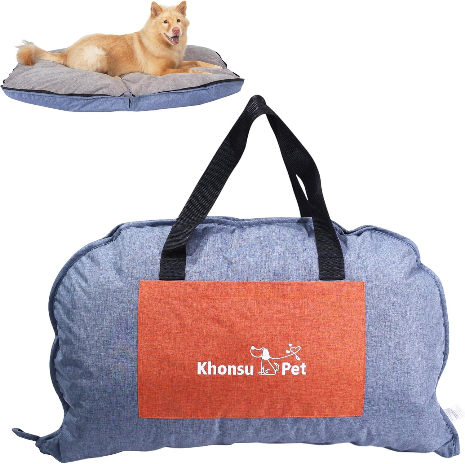 Portable Foldable Dog Bed for Travel Camping and Outdoor Dog Mat with Waterproof Cover& Fluffy Lining- Easy Clean, Durable – L (Denim Blue) Portable Foldable Dog Bed for Travel Camping and Outdoor Dog Mat with Waterproof Cover& Fluffy Lining- Easy Clean, Durable – L (Denim Blue)