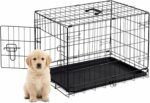 Portable Single Door Dog Crate, Durable Metal Wire Cage with Removable Tray