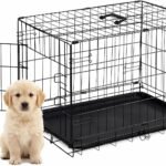 Portable Single Door Dog Crate, Durable Metal Wire Cage with Removable Tray