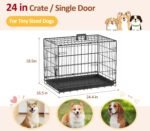 Portable Single Door Dog Crate, Durable Metal Wire Cage with Removable Tray - Image 2