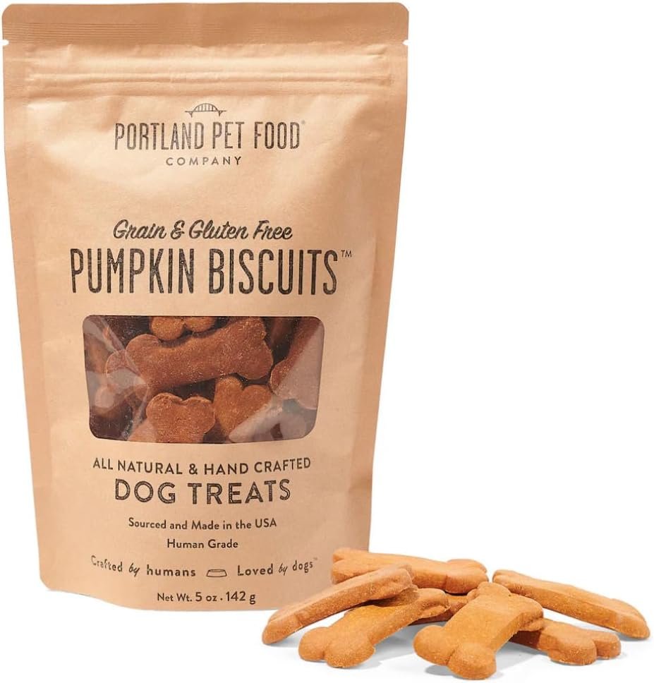 Portland Pet Food Pumpkin Dog Treats – Healthy, Grain-Free Biscuits, 5 oz Portland Pet Food Pumpkin Dog Treats – Healthy, Grain-Free Biscuits, 5 oz