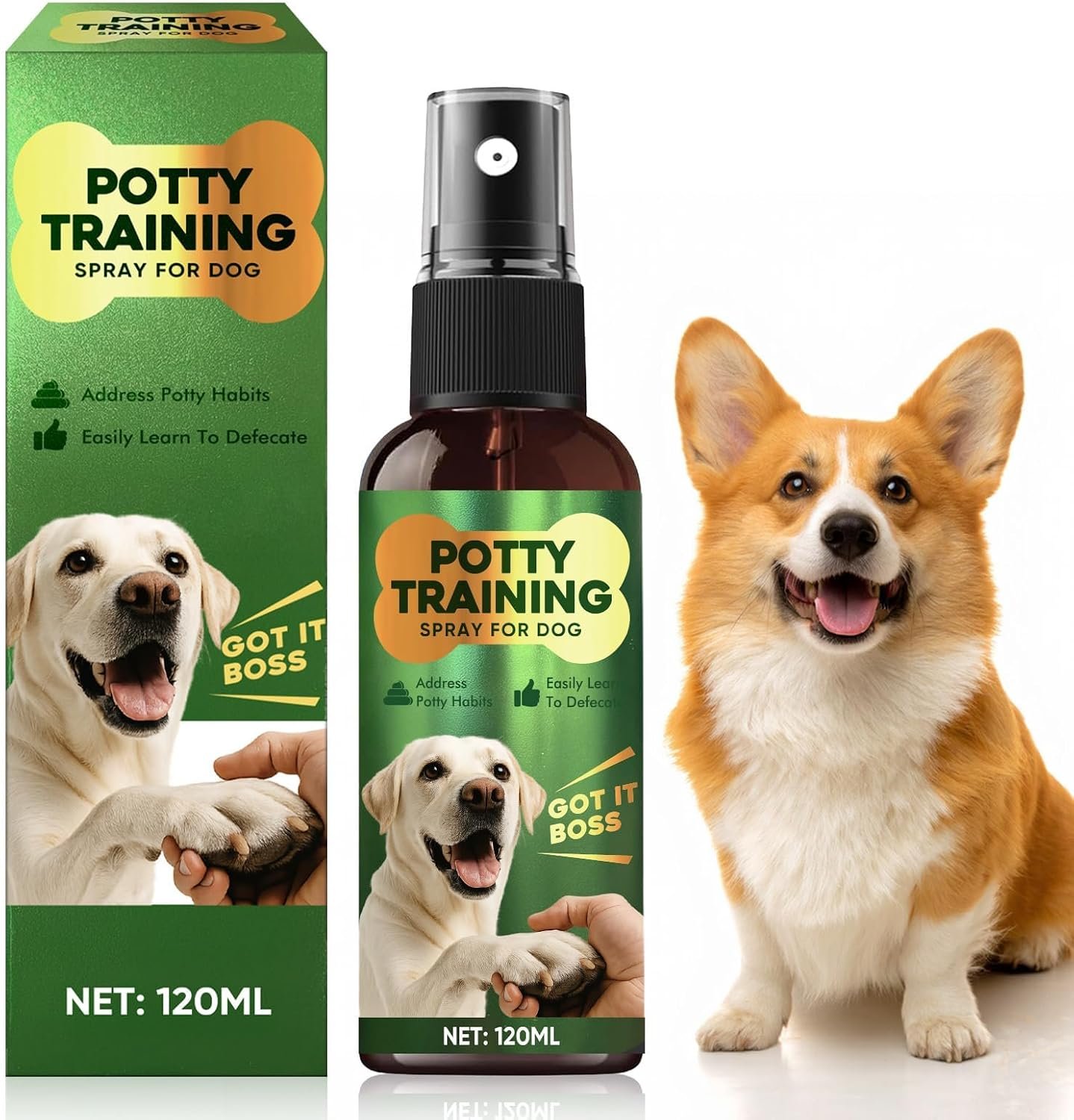Potty Training Spray for Dogs, Indoor and Outdoor Housebreaking Aid, 120ml Potty Training Spray for Dogs, Indoor and Outdoor Housebreaking Aid, 120ml