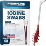 Povidone Iodine Swabs, 50 Pack, Iodine Antiseptic Solution for Wound Care