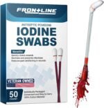 Povidone Iodine Swabs, 50 Pack, Iodine Antiseptic Solution for Wound Care