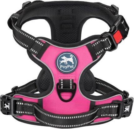 PoyPet No Pull Dog Harness Medium with Front Clip & Neck Release Buckle