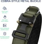 Premium Tactical Dog Collar - Adjustable Military Heavy Duty Dog Collar for Medium Large Dogs - Durable Metal Buckle Dog Collar with Leather Control Handle and Soft Comfortable Padding - Image 2