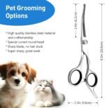 Professional Curved Dog Grooming Scissors with Rounded Tips, Cat Shears, 4CR Stainless Steel Curved Blades, Pet Home Grooming Tools - Image 2