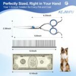 Professional Dog Grooming Kit 6.8 Inches, Curved Dog Grooming Scissors with Safety Round Tips, Dog Scissors for Grooming for Face, Paws & Ears at Home - Right & Left Handed - Image 2