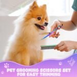 Professional Dog Grooming Scissors Set, 7 Inch/8 Inch Pet Grooming Scissors Chunkers Shears for Dog, Curved Dog Grooming Scissors, Thinning Shears for Dog with Grooming Comb - Image 2
