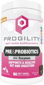 Progility Pre & Probiotics Supplement for Dogs, Digestive Support