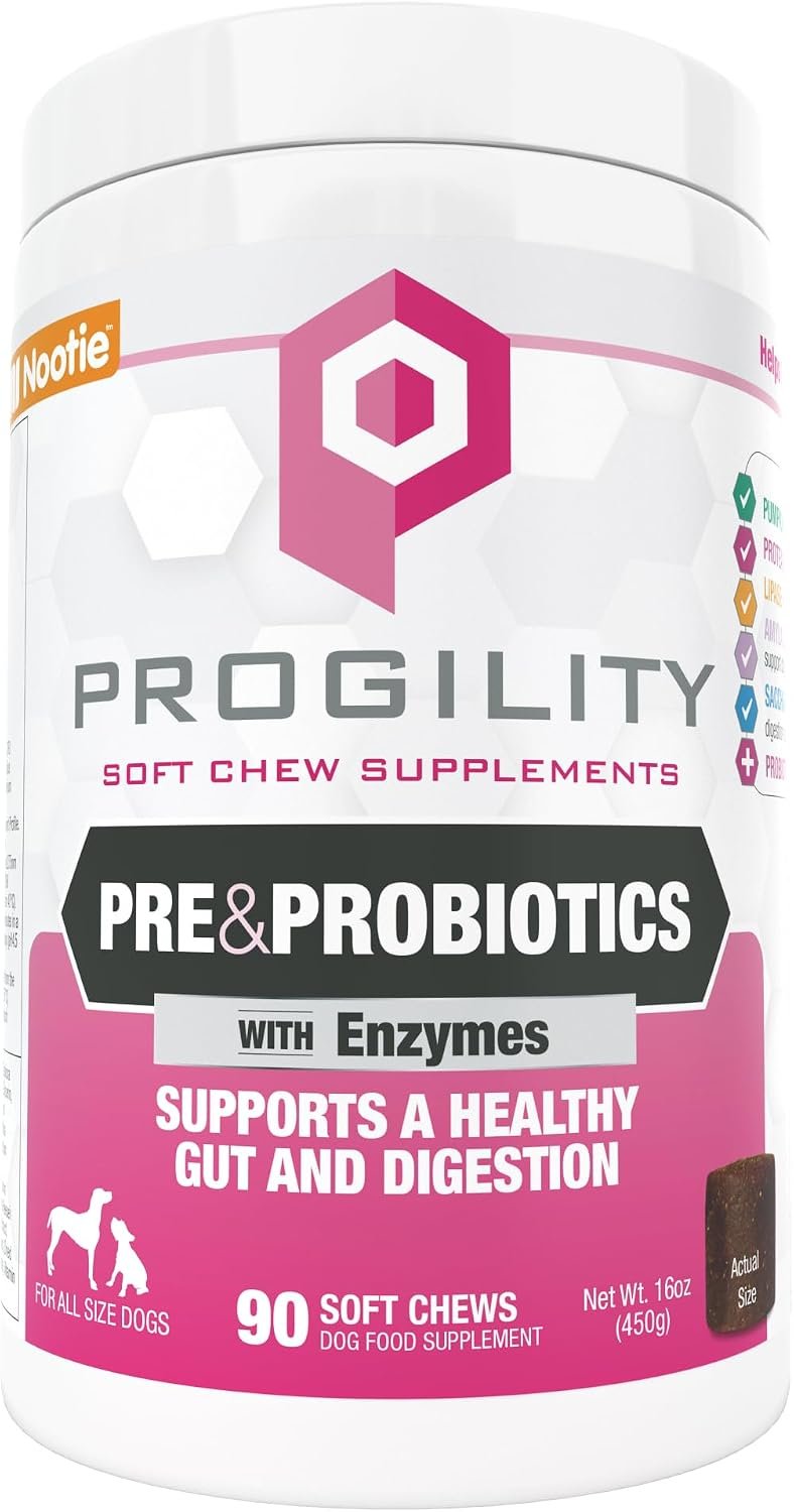 Progility Pre & Probiotics Supplement for Dogs, Digestive Support Progility Pre & Probiotics Supplement for Dogs, Digestive Support