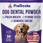 Pup Labs ProDenta, All-Natural Dog Dental Powder for Teeth Cleaning, Dental Powder for Dogs Teeth with Breath Freshener. Easy to use for Tartar Removal and Leaky Gums. Made in USA, 30 Servings