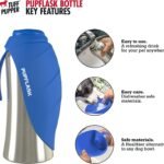 PupFlask Large Dog Water Bottle, Portable Stainless Steel Travel Bowl