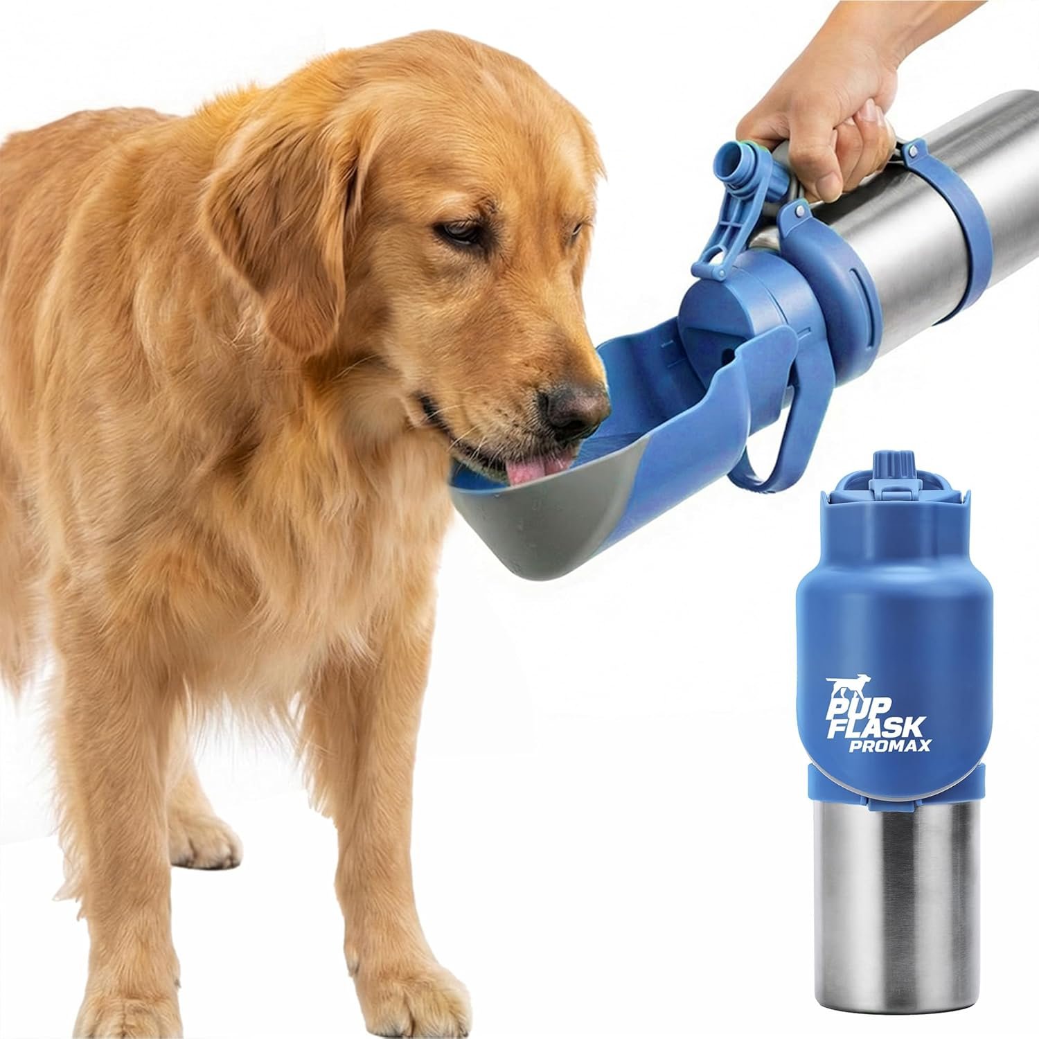 PupFlask Pro Portable Insulated Dog Water Bottle, Stainless Steel Bowl PupFlask Pro Portable Insulated Dog Water Bottle, Stainless Steel Bowl