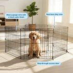 Puppy Playpen - Foldable Metal Exercise Enclosure with Eight 24-Inch Panels - Indoor/Outdoor Fence for Dogs, Cats, or Small Animals by PETMAKER - Image 2