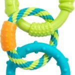 Pupstages Dental Links Dog Chew Toy, Textured Rings & Woven Rope, 8.5″