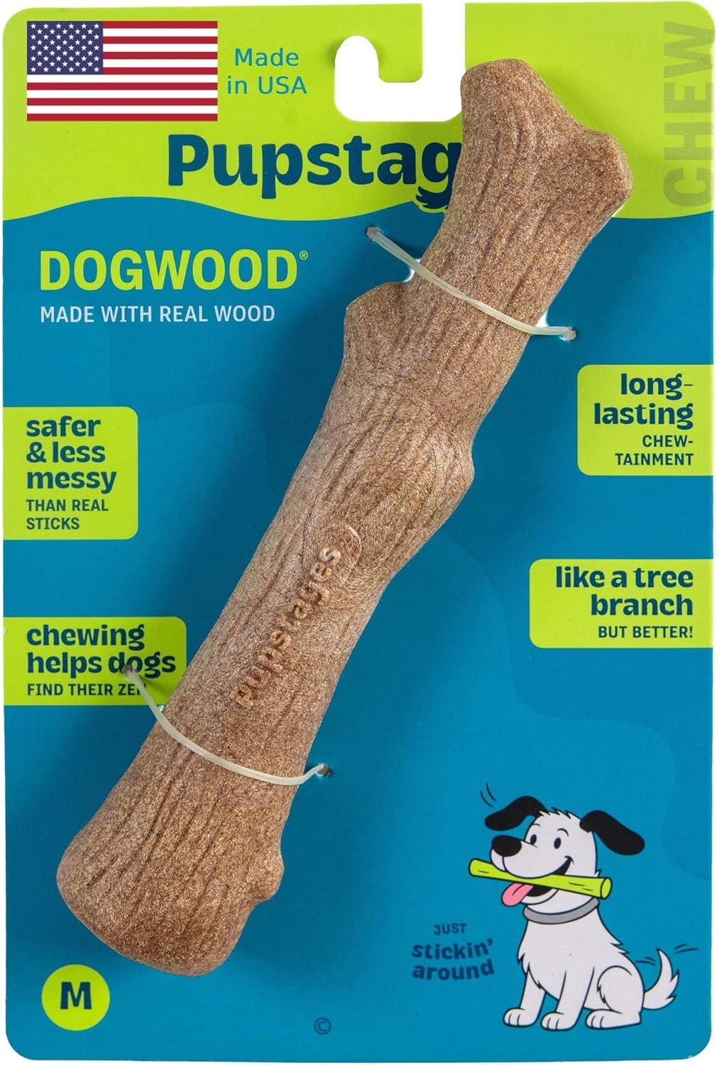 Pupstages Dogwood Stick Dog Chew Toy, Made in USA, Medium, 7.4″ Pupstages Dogwood Stick Dog Chew Toy, Made in USA, Medium, 7.4″