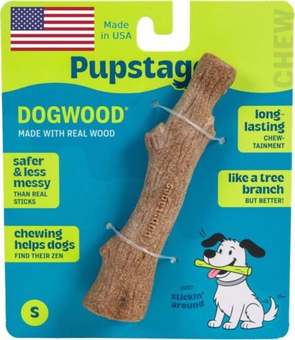 Pupstages Dogwood Stick Dog Chew Toy, Made in USA, Small, 5.4″