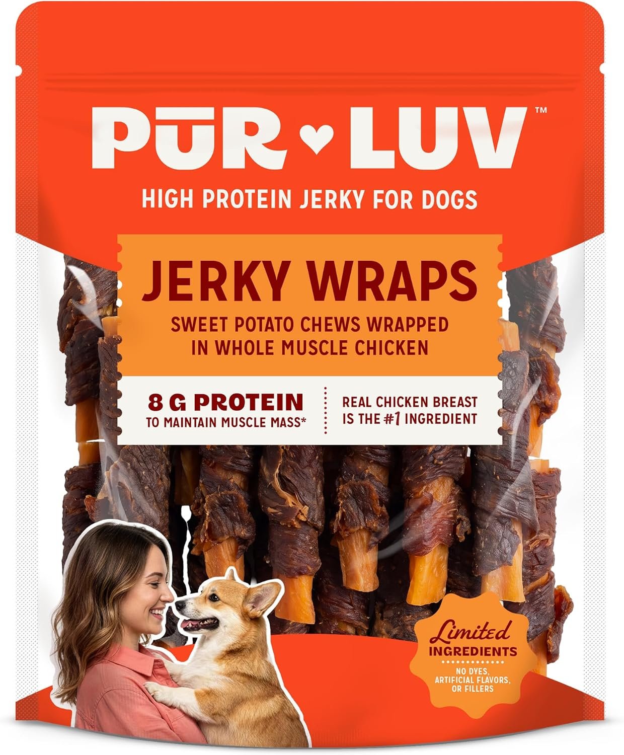 Pur Luv Chicken Wrapped Sweet Potato Dog Treats,16 Oz Pur Luv Chicken Wrapped Sweet Potato Dog Treats,16 Oz