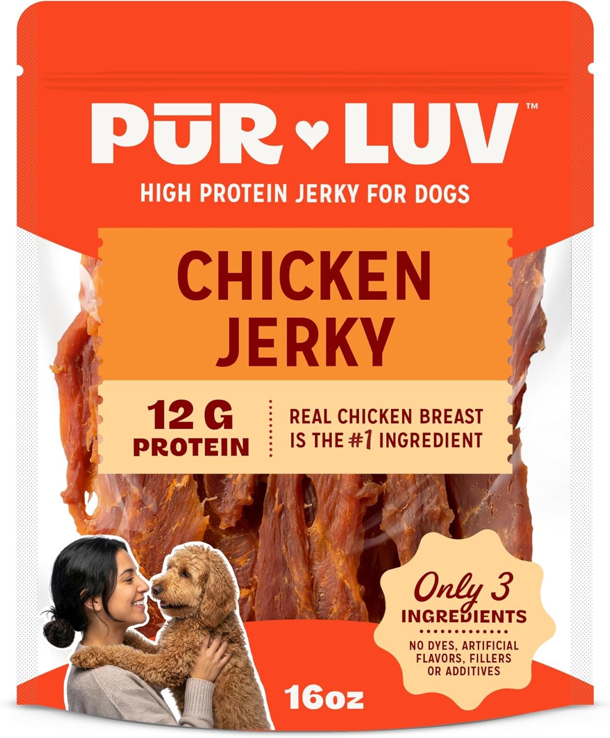 Pur Luv Dog Treats, Chicken Jerky Dog Treat with Real Chicken Breast, 16 oz Pur Luv Dog Treats, Chicken Jerky Dog Treat with Real Chicken Breast, 16 oz