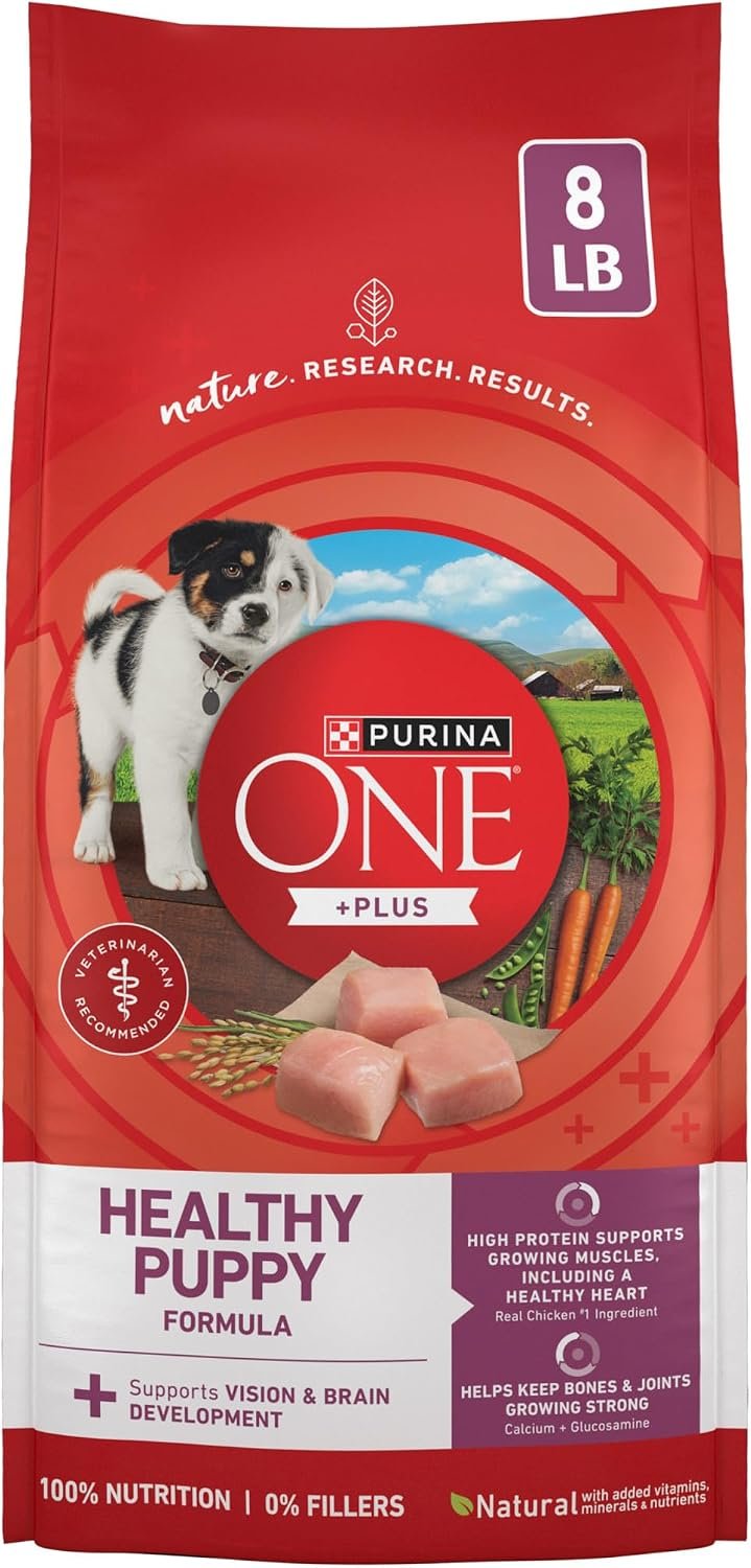 Purina ONE Plus Healthy Puppy Dry Food, Chicken, 8 lb Bag Purina ONE Plus Healthy Puppy Dry Food, Chicken, 8 lb Bag