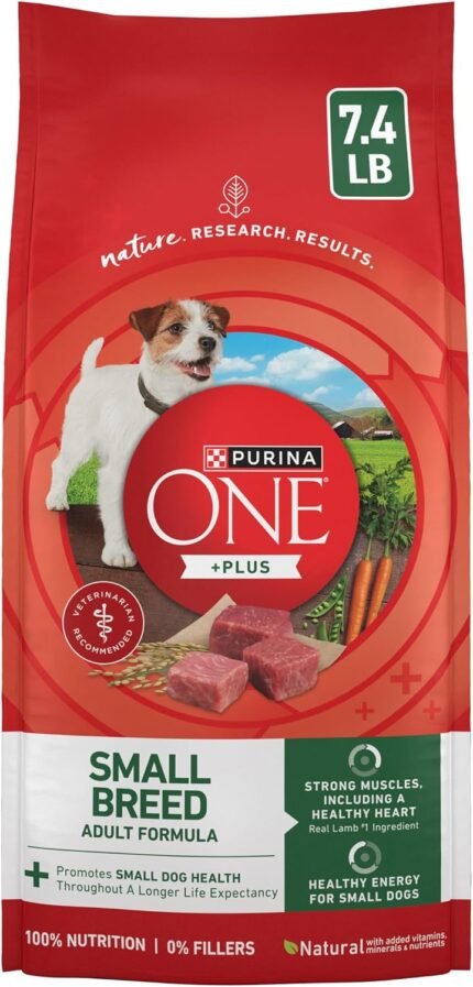Purina ONE Plus Small Breed High Protein Dry Dog Food, Lamb, 7.4 lb Bag
