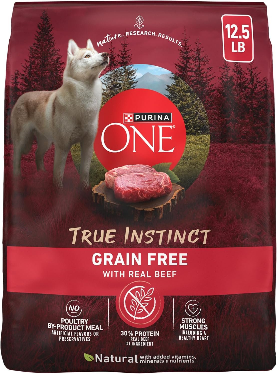 Purina ONE True Instinct Grain Free Dry Dog Food, Real Beef, 12.5 lb Bag Purina ONE True Instinct Grain Free Dry Dog Food, Real Beef, 12.5 lb Bag