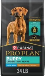 Purina Pro Plan Large Breed Dry Puppy Food, Chicken & Rice, 34 lb Bag