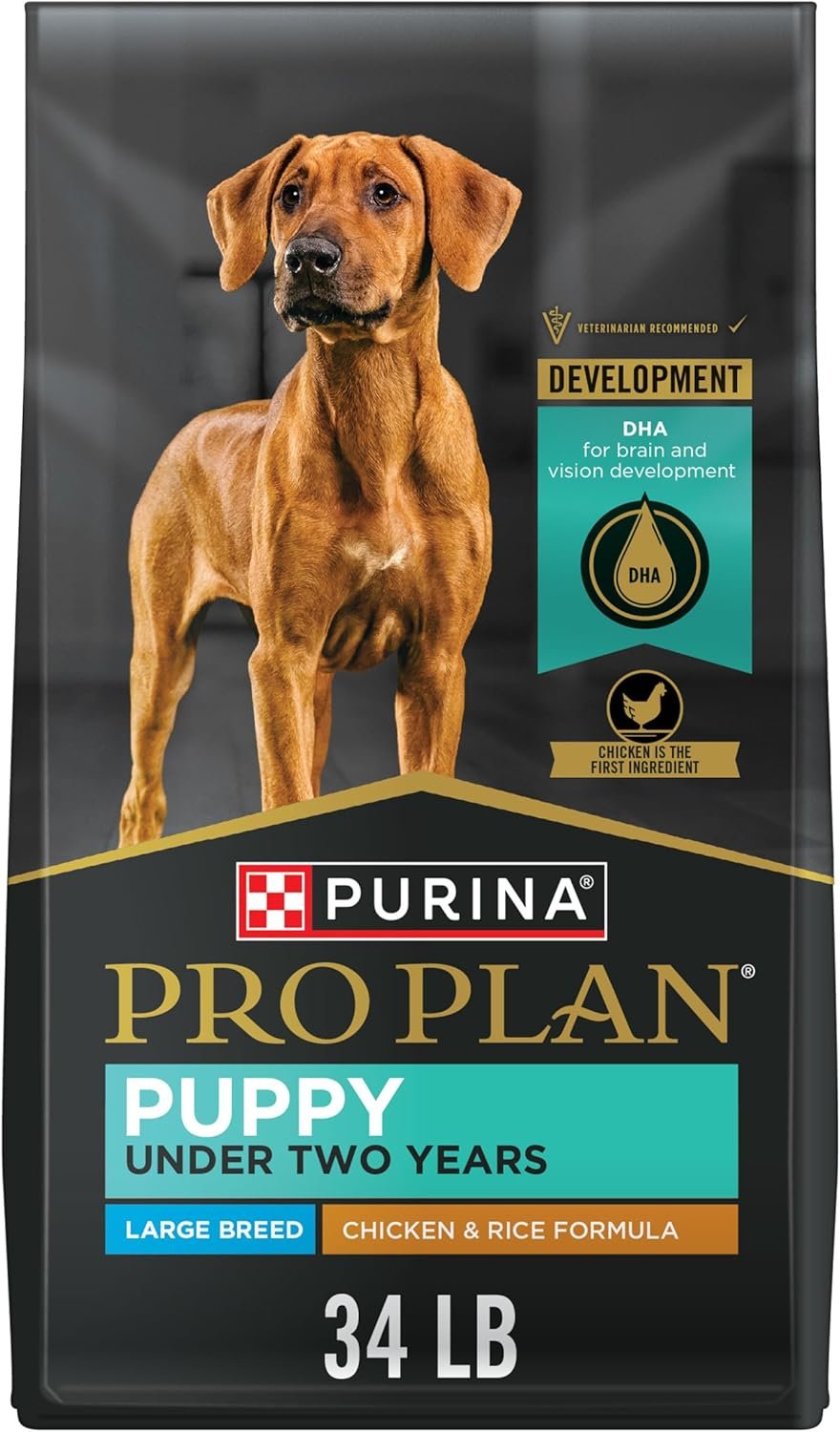 Purina Pro Plan Large Breed Dry Puppy Food, Chicken & Rice, 34 lb Bag Purina Pro Plan Large Breed Dry Puppy Food, Chicken & Rice, 34 lb Bag