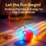 Purrmitive 2026 Durable Interactive Cat Toys for Indoor Cats, Dog Toys Ball, Rolling Pet Ball, Smart Automatic Cat Chase Balls Toy, Interactive Dog Toys Speedy Tail,Kitten & Cat Toys Interactive (Red) - Image 2