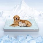 Q-Max>0.4 Cooling Dog Bed, 44" x 32" Cooling Bed for Dog Large, Blue