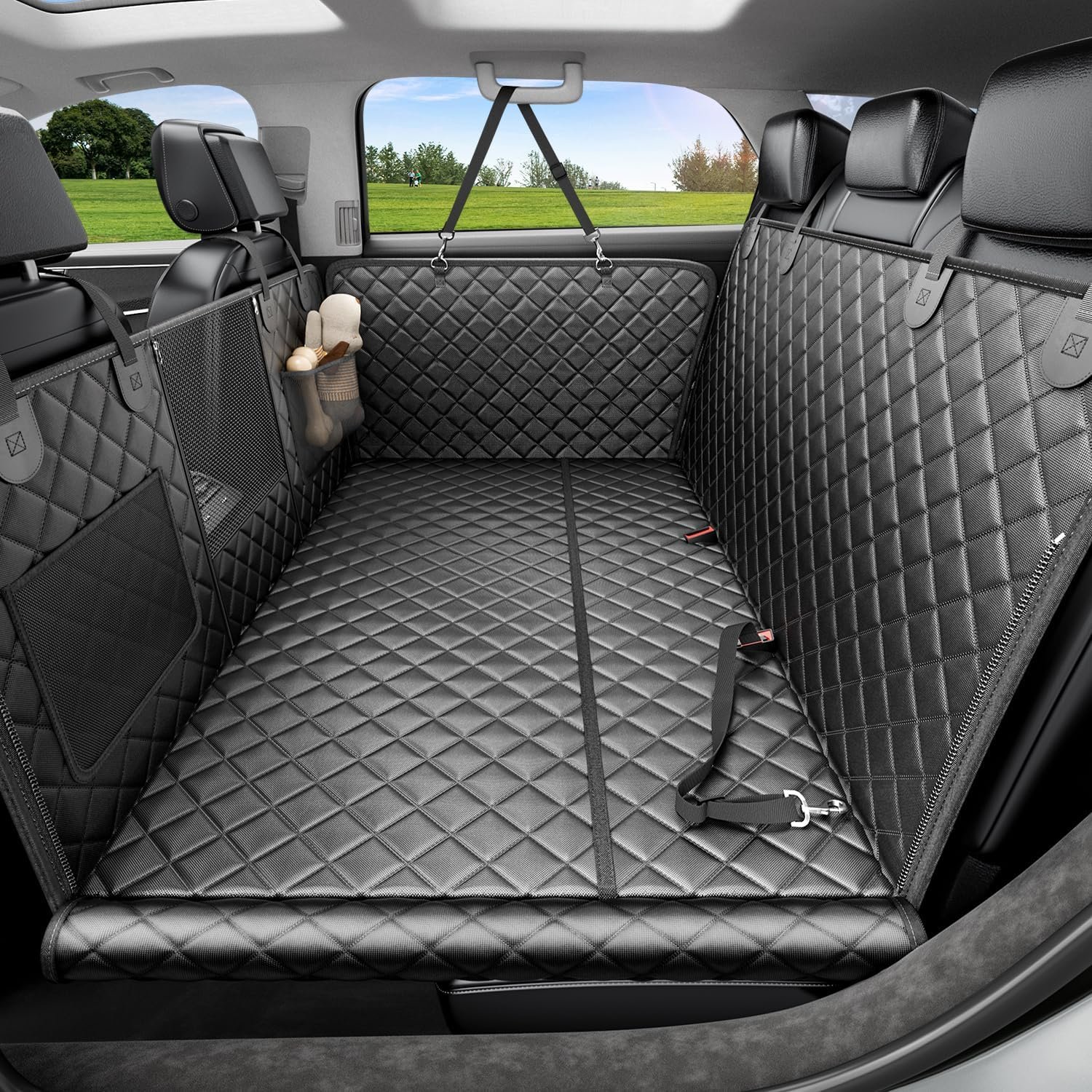 REEVAA Dog Car Seat Cover for Back Seat, Hard Bottom, L, Black REEVAA Dog Car Seat Cover for Back Seat, Hard Bottom, L, Black