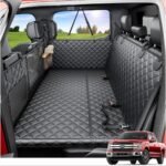 REEVAA Dog Truck Seat Cover for Back Seat, Hard Bottom, XL, Black