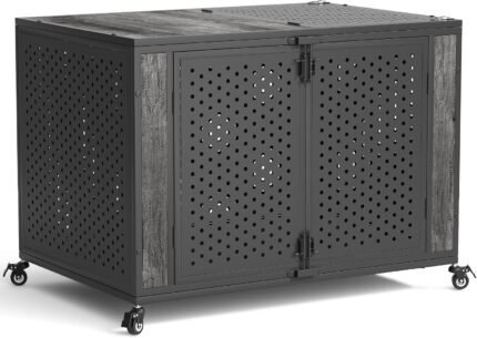 REXWELTEN 42″ Heavy Duty Dog Crate Furniture for High Anxiety Dogs