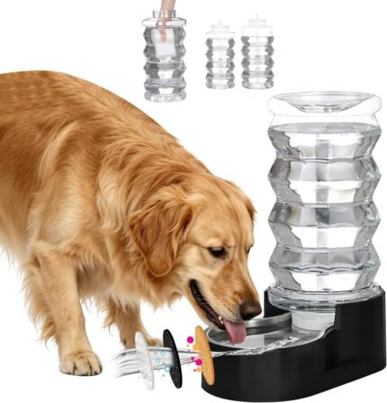 RIZZARI 8L Filtered Dog Water Dispenser: Stainless Steel Bowl for Pets