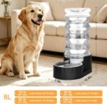 RIZZARI 8L Filtered Dog Water Dispenser: Stainless Steel Bowl for Pets - Image 2