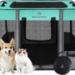 ROMANTIC BEAR Dog Playpen,Portable Foldable Pet Puppy Cat Playpen,M