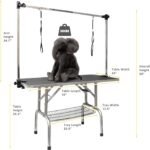ROOMTEC 46" Dog Grooming Table,Foldable Home Pet Bathing Station with Adjustable Height Arm/Noose/Mesh Tray - Image 2
