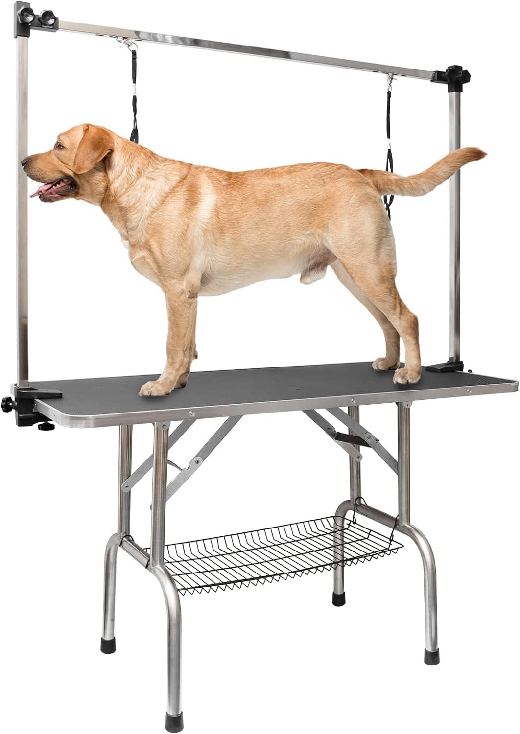 ROOMTEC 46″ Dog Grooming Table,Foldable Home Pet Bathing Station with Adjustable Height Arm/Noose/Mesh Tray ROOMTEC 46″ Dog Grooming Table,Foldable Home Pet Bathing Station with Adjustable Height Arm/Noose/Mesh Tray