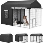 ROOMTEC 8 x 4 FT Outdoor Dog Kennel Cover, Full Side Cover (Cover Only)