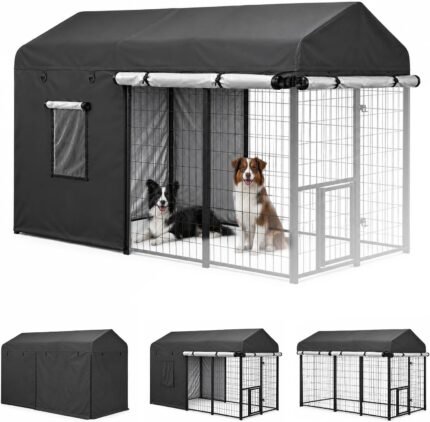 ROOMTEC 8 x 4 FT Outdoor Dog Kennel Cover, Full Side Cover (Cover Only)