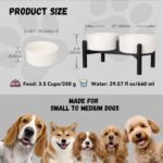 Raised Ceramic Dog Bowl Set with Stand, 3.5 Cups Elevated Dog Food Stand - Image 2