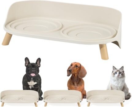 Raised Dog Feeder Bowl Stand (Without Bowls), Fits Dish up to Φ 6"