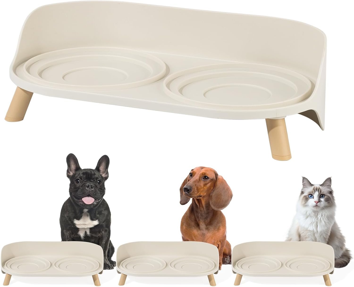 Raised Dog Feeder Bowl Stand (Without Bowls), Fits Dish up to Φ 6″ Raised Dog Feeder Bowl Stand (Without Bowls), Fits Dish up to Φ 6″
