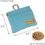Raisingwell Dog Treat Pouch, Green Pocket Sized Pet Training Pouch, Cotton Fabric, Hand Free Dog Walking Bag with Carabiner, Self-Closing Pet Feed Snack Reward, for Puppy Travel or Outdoor Use - Image 2