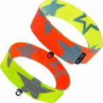 Reflective Dog Collar-Double Sided Star Reflective Pattern with High Visibility for Pets Safety, Attached Hanging Loop Pet Collars for Walking Hunting Training (Large, Orange&Green)