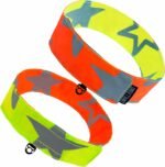 Reflective Dog Collar-Double Sided Star Reflective Pattern with High Visibility for Pets Safety, Attached Hanging Loop Pet Collars for Walking Hunting Training (Large, Orange&Green)