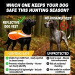 Reflective Dog Hunting Vest – Blaze Orange Safety Vest with Removable Bell, Waterproof and Lightweight (M) - Image 2