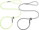 Reflective Slip Lead Leashes Puppy Training Lead – 4.3mm Paracord Rope with 12-Core Strength, 1000lb Pull Force Set of 2 for Small & Medium Dogs (Black & Neon Green, 4 FT)