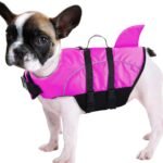 Ripstop Dog Life Jacket Shark Life Vest for Dogs, Safety Lifesaver with High Buoyancy and Lift Handle for Small and Medium Breeds（Rose Red XS）